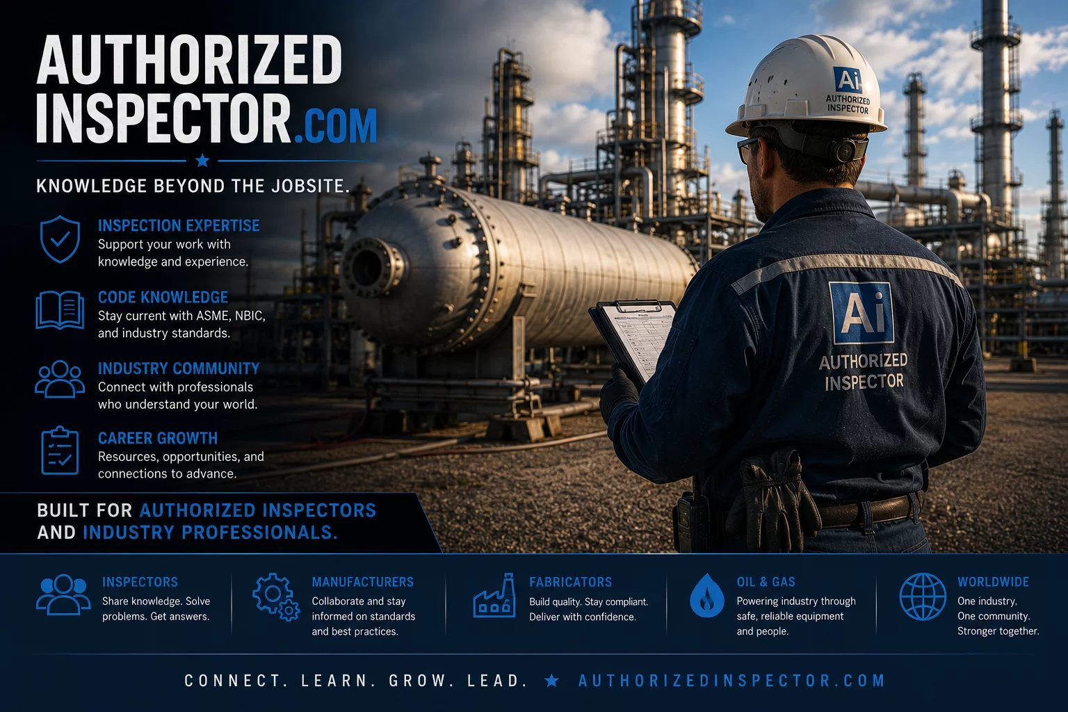 Industrial inspection expertise at sunset